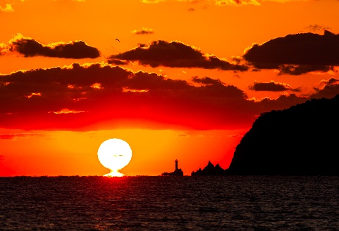 室積海岸（だるま夕日）
